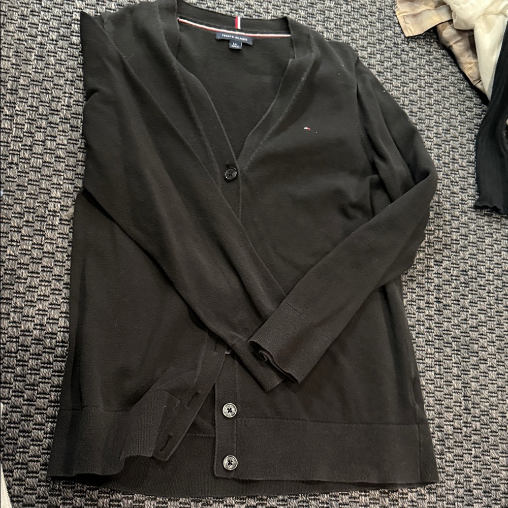 Tommy Hilfiger Black Cardigan Sweater